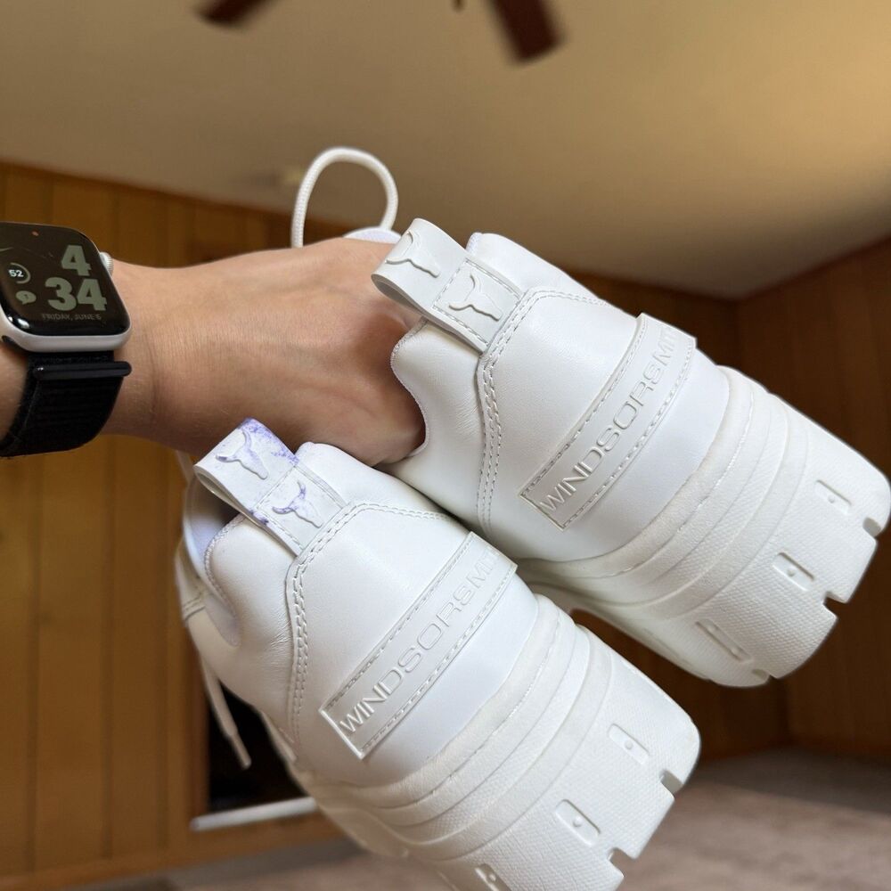Windsor Smith Chunky Platform Lace-Up Sneakers in White - Picture 12 of 16